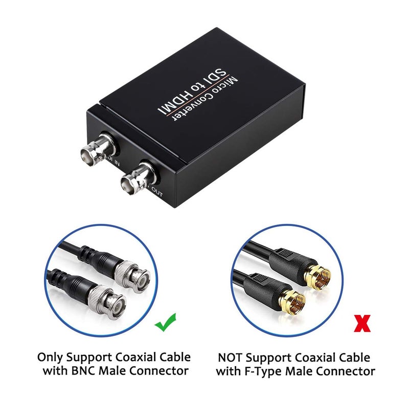 ENBUER SDI to HDMI Converter - 3G/HD/SD-SDI Adapter With Auto Format Detection, Video Converter and Stereo Audio De-embedder - Image 3